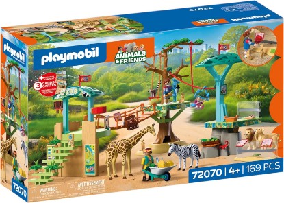 Picture of Playmobil Animals & Friends | Zoo Wilderness Climbing Park | 3 Platforms with Cable car and Suspension Bridge | Children's Toy for Ages 4 and up | 72070