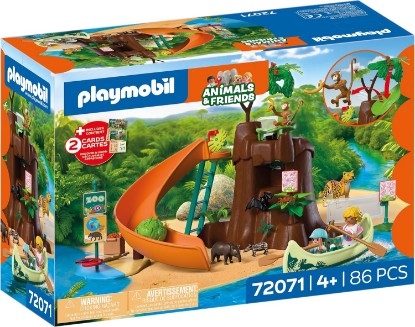 Picture of Playmobil Animals & Friends | Zoo Jungle Adventure | Large Jungle Tree with Canoe and Catapult Blade | Children's Toy for Ages 4 and up | 72071