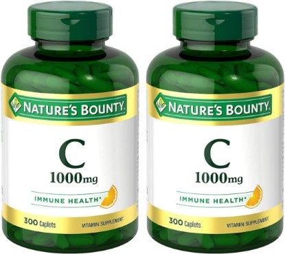 Picture of Nature's Bounty Vitamin C 1000mg, Supports Immune and Antioxidant Health, Vitamin C Supplement, 1 Per Day, 300 Vegetarian Caplets (Pack of 2)