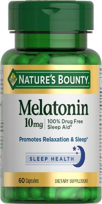 Picture of Nature's Bounty Melatonin 10mg, 100% Drug-Free Sleep Aid, 60 Count | Dietary Supplement, 10mg, 60 Count