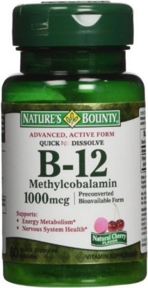 Picture of Nature's Bounty B-12 1000 mcg Microlozenges Natural Cherry Flavor 60 ea (Pack of 4)