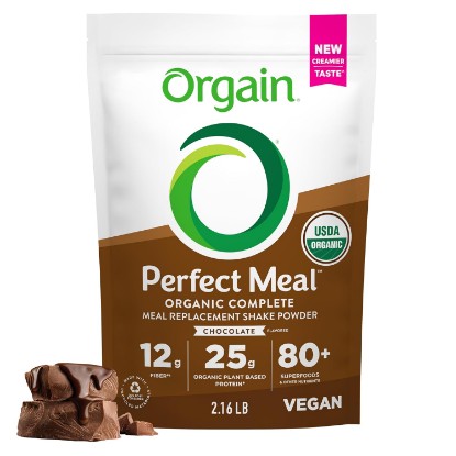Picture of Orgain Perfect Meal, Organic, Vegan Meal Replacement Protein Powder, Chocolate - 25g Plant Based Protein, 80+ Superfoods, 1B Probiotics & 10g Fiber, Adaptogens & Ashwagandha - 2.16lb USDA Organic