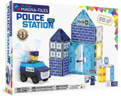 Picture of MAGNA-TILES Police Station 35-Piece Magnetic Construction Set, The Original Magnetic Building Brand
