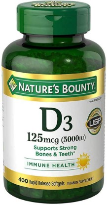 Picture of Nature's Bounty Immune Health Vitamin D3 5000 iu, Rapid Release 400 Softgels