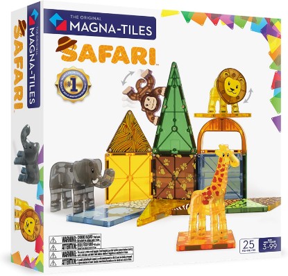 Picture of MAGNA-TILES Safari Animals 25-Piece Magnetic Construction Set, The ORIGINAL Magnetic Building Brand