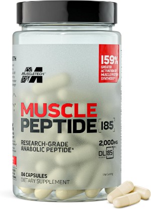 Picture of MuscleTech Peptide DL-185, Peptides Pills - Workout Supplement, 84 Capsules | 2000mg Dileucine for Muscle Growth, Repair & Recovery - Boosts Muscle Protein Synthesis