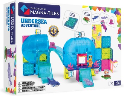 Picture of MAGNA-TILES Undersea Adventure 58-Piece Magnetic Construction Set, The Original Magnetic Building Brand