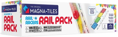 Picture of MAGNA-TILES Rail Racers Rail Pack 8-Piece Magnetic Construction Set, The Original Magnetic Building Brand