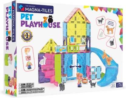 Picture of MAGNA-TILES Pet Playhouse 50-Piece Magnetic Construction Set, The Original Magnetic Building Brand