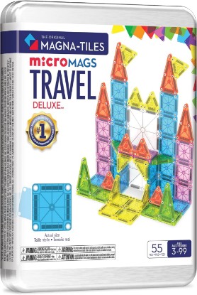 Picture of MAGNA-TILES microMAGS Travel Set Deluxe 55-Piece Magnetic Construction Set, The Original Magnetic Building Brand