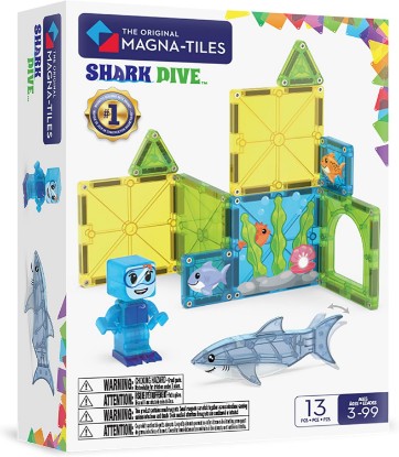 Picture of MAGNA-TILES Shark Dive 13-Piece Magnetic Construction Set, The Original Magnetic Building Brand