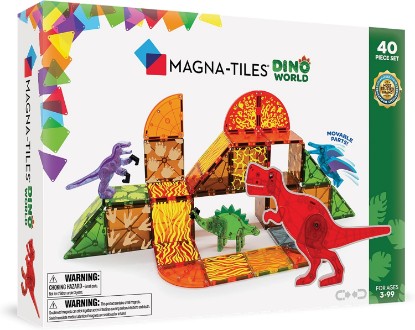 Picture of MAGNA-TILES Dino World 40-Piece Magnetic Construction Set, The ORIGINAL Magnetic Building Brand