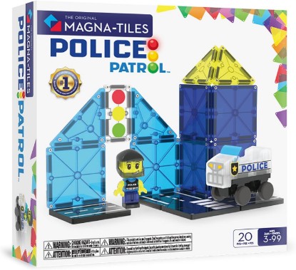 Picture of MAGNA-TILES Police Patrol 20-Piece Magnetic Construction Set, The Original Magnetic Building Brand