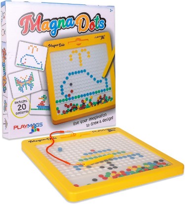 Picture of Playmags Large Magnetic Drawing Board for Kids - Magna Dots Doodle Board with Magnetic Pen - 12.5" Large Size with Kid Safe Magnets - Fun Toy Birthday Gift