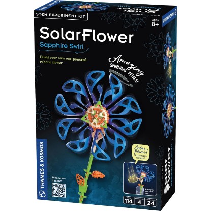 Picture of Thames & Kosmos SolarFlower Sapphire Swirl STEM Kit | Build a Motorized Solar-Powered Flower with Spinning, Colorful Petals, Educational Gift for Kids Ages 8+, Adults