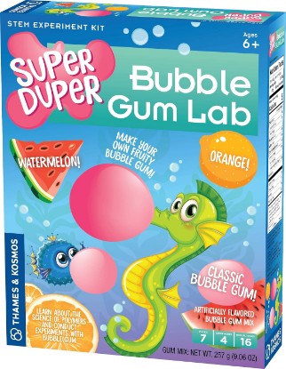 Picture of Thames & Kosmos Super Duper Bubble Gum Lab STEM Experiment & Activity Kit | Make Your Own Yummy Bubble Gum in 3 Flavors! | Learn About Science of Elastic Materials | Food Ingredients Included Small