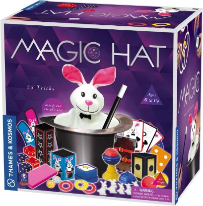 Picture of Thames & Kosmos Magic Hat | 35 Tricks Magic Set for Kids | 44 Props Including Sturdy Hat & Rabbit Puppet | Coin Box, Dice Tube, Rings, Rope, Cards & More | Ages 6+