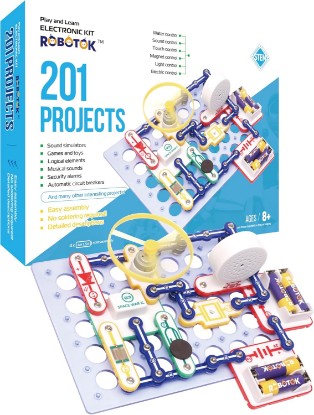 Picture of STEM Electronic Circuit Kit for Kids, Over 201 Projects, Physics Circuit Maker Kit, Science Experiment Educational Toy for Boys & Girls Ages 8+ (Mixed Color, 201)