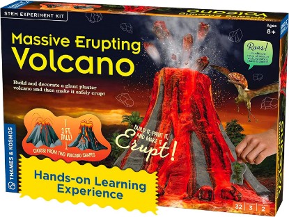 Picture of Thames & Kosmos Massive Erupting Volcano STEM Kit | DIY Giant Volcano Model, 1-Foot Tall | Includes Materials for Multiple Eruptions | Explore Volcanoes, Geology, Earth Science | Science Fair Project