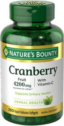 Picture of Nature's Bounty Cranberry Fruit 4200 mg with Vitamin C, 250 Softgels (Pack of 3)