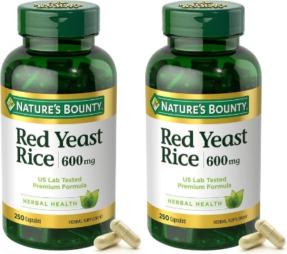 Picture of Nature's Bounty Red Yeast Rice, Herbal Supplement, 600mg, 250 Capsules (Pack of 2)