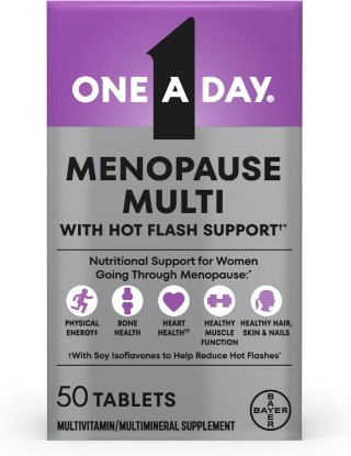Picture of ONE A DAY Women's Menopause Multivitamin, Menopause Support, 50 Count | Soy Isoflavones for hot flash support (3), Convenient daily tablet, For women 50+