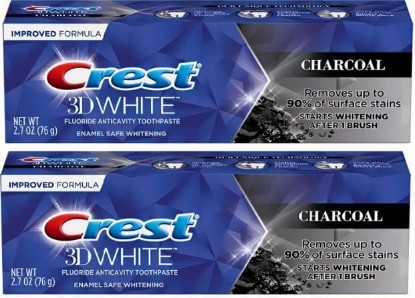 Picture of Crest 3D White Charcoal Teeth Whitening Toothpaste, Enamel Safe - 2.7 oz (76g) - Pack of 2