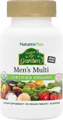 Picture of NaturesPlus Source of Life Garden Men’s Multivitamin - 90 Tablets - Supports Energy & Healthy Immune System - USDA Certified Organic, Non-GMO, Vegan, Gluten Free, Iron Free - 30 Servings USDA Organic