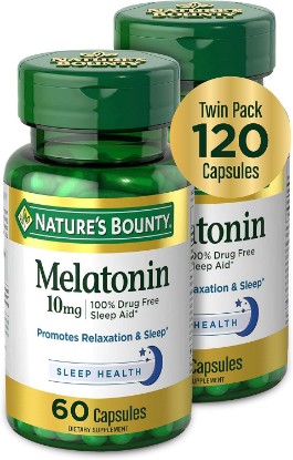 Picture of Nature's Bounty Melatonin 10mg, Promotes Relaxation and Sleep Health | 60 Capsules