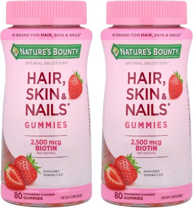 Picture of Nature's Bounty Optimal Solutions Hair, Skin and Nails Gummies, 80 ea (Pack of 2)