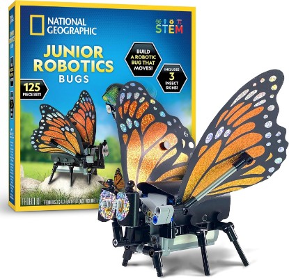 Picture of National Geographic Robotic Bug Engineering Science Kit for Kids | Build a Robot Insect, Flapping Wings, Butterfly, Ladybug, and Beetle Skins, Animatronic Engineering, STEM Activity