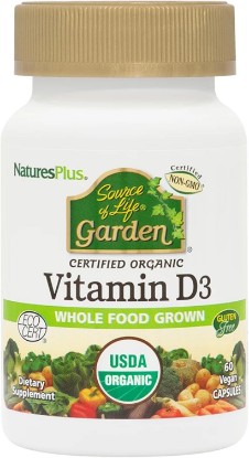 Picture of NaturesPlus Source of Life Garden Vitamin D3 - 60 Capsules, Pack of 2 - Immune System Support - USDA Certified Organic, Non-GMO, Vegan, Gluten Free - 60 Total Servings USDA Organic