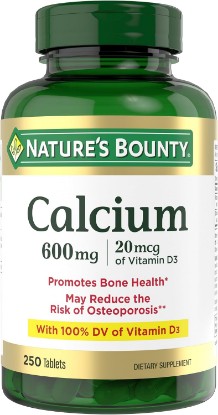 Picture of Nature's Bounty Calcium Carbonate & Vitamin D, 250 Tablets | Supports Immune Health & Bone Health, 600mg Calcium & 800IU Vitamin D3