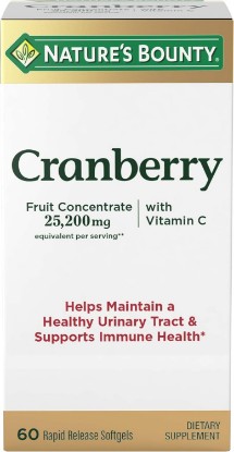 Picture of Nature's Bounty Cranberry Dietary Supplement, 25,200Mg, 60 Softgels | Supports Urinary Tract and Immune Health, Softgels