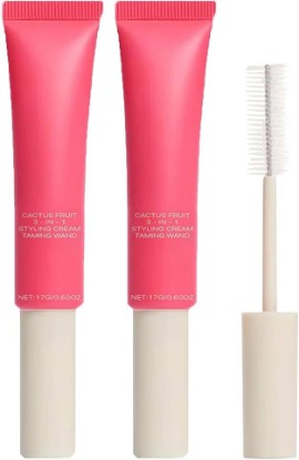 Picture of 3-In-1 Hair Cactus Fruit Styling Cream & Hair Taming Wand– Hair Care Styling Cream,Tame Flyaways,Style Edges,Natural Shine,Light and Non-Greasy (2 PCS)