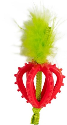 Picture of Catstages Dental Strawberry Teether Cat Chew Toy with Catnip, 4" | Soft & Multi-Textured, Helps Keep Teeth Clean, Massages Gums, Catnip Oil Coating, Bat & Carry, Enrichment for Cats & Kittens