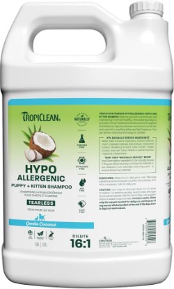 Picture of TropiClean Gentle Puppy Shampoo, Tearless Hypoallergenic Shampoo, 1 Gallon | puppy shampoo
