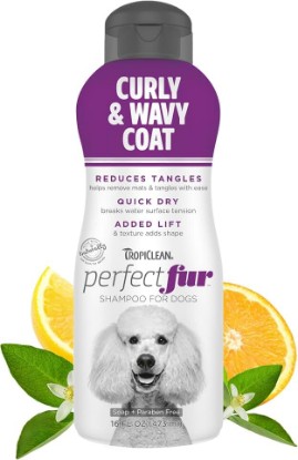 Picture of TropiClean Perfect Fur Curly & Wavy Coat Shampoo for Dogs, 16 fl. oz.