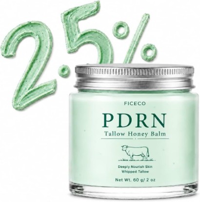 Picture of PDRN Beef Tallow Balm for Face, Grass-Fed Whipped Tallow Moisturizer, 2 OZ | PDRN Cream with Manuka Honey Vitamin E Lightweight Tallow and Honey Balm Deep Moisturizer for Mature-Looking Dry-Feeling Skin