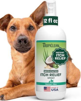 Picture of TropiClean Medicated Itch Relief Spray for Dogs, Instant Relief, 12oz