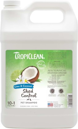 Picture of TropiClean Deshedding Dog Shampoo, Professional Dog Shampoo, Fast-Acting Shedding Control, Puppy Safe, Made in USA, Lime & Coconut Scent, 1 Gallon