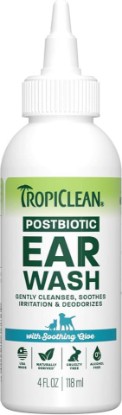Picture of TropiClean Dog Ear Wash, Alcohol Free Ear Cleaning Solution, 4oz | ear wash