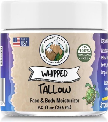 Picture of Ancient Paths Whipped Tallow (9oz) - Grass-Fed, 100% Natural Beef Tallow Moisturizer - Large Size Face & Body Moisturizer for Women, Men & Kids - Fragrance & Preservative-Free - Small Batch USA Made