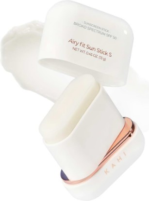 Picture of KAHI Airy Fit Sun Stick S - SPF 50+ Broad Spectrum Face Sunscreen Stick | Broad Spectrum SPF 50+, Waterproof, Sweatproof, Sandproof, Ultra-Lightweight, Non-Greasy, No White Cast, Silky Powder Finish