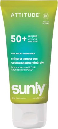 Picture of Attitude Unscented Face & Body Lotion Mineral Sunscreen SPF 50, 85 GR