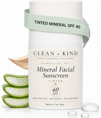 Picture of Tinted Mineral Sunscreen for Face SPF 40 Iron Oxide + Tallow | Iron Oxide Tinted Sunscreen, Non-Nano Zinc Oxide, Niacinamide + Hyaluronic Acid, Vitamin C, Fragrance-Free, No White Cast