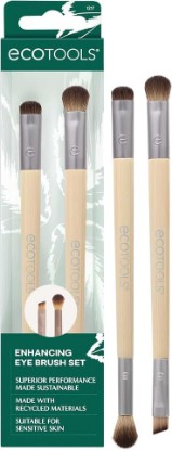 Picture of EcoTools Enhancing Eye Brush Set, Eye Makeup Brushes, 2 Piece | Create complete eye looks, dual-ended makeup brushes set, for liquid, cream, powder, eyeliner brush