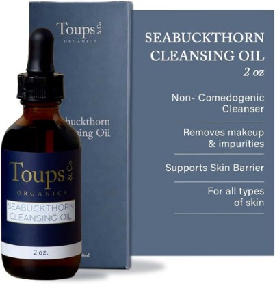 Picture of Toups & Co Seabuckthorn Cleansing Oil | Non-Comedogenic Cleanser & Makeup Remover | With Seabuckthorn, Jojoba & Castor Oil | Balances, Hydrates & Protects Skin Barrier | 2 oz