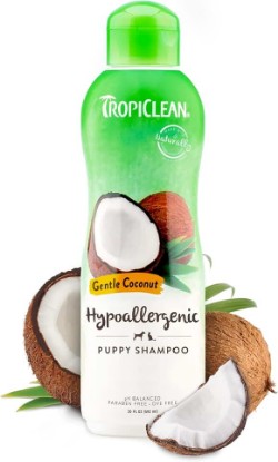 Picture of TropiClean Gentle Puppy Shampoo, Sensitive Skin, Coconut Scent, 20oz | puppy shampoo