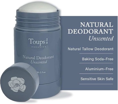 Picture of Toups & Co Natural Unscented Deodorant | Aluminum & Baking Soda Free | Grass-Fed Tallow Formula | Long-Lasting Odor Protection | Gentle for Sensitive Skin | Clean, Non-Toxic Deodorant